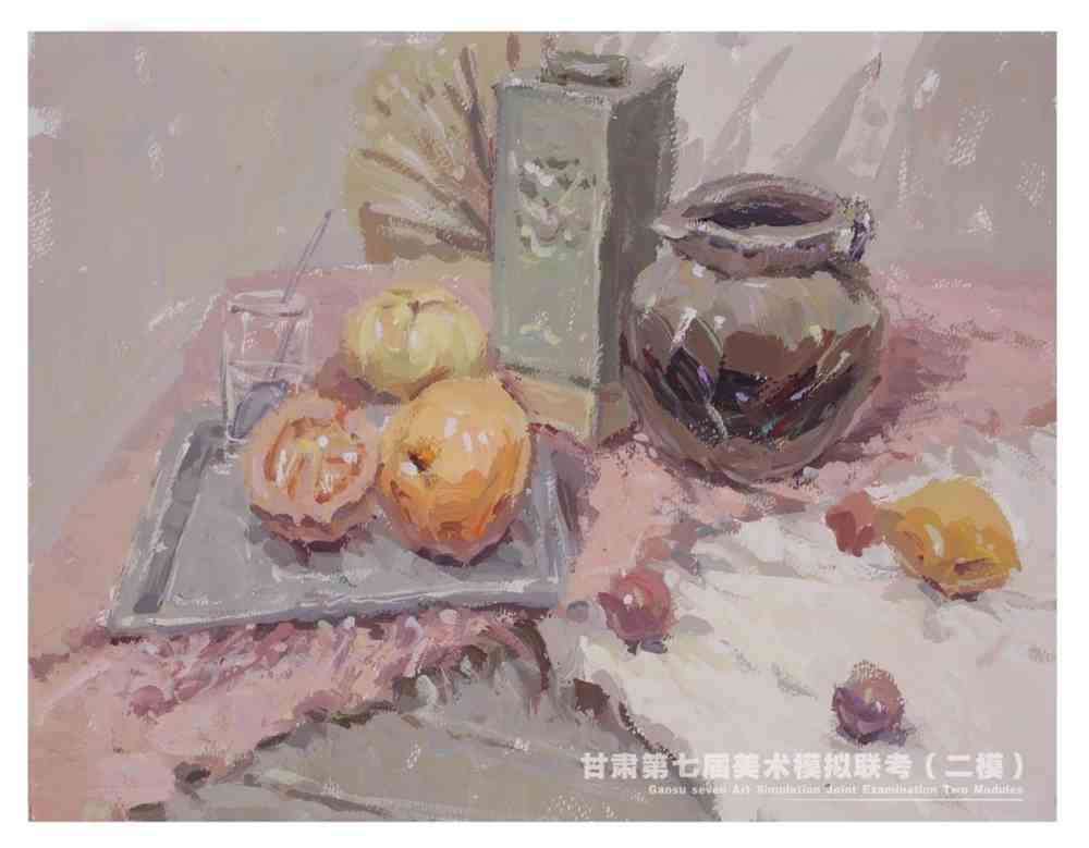 甘肃美术第二次模拟联考色彩高分卷