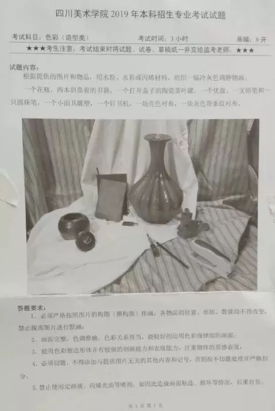 川美各科高分卷大合集,2019届美术生必看!