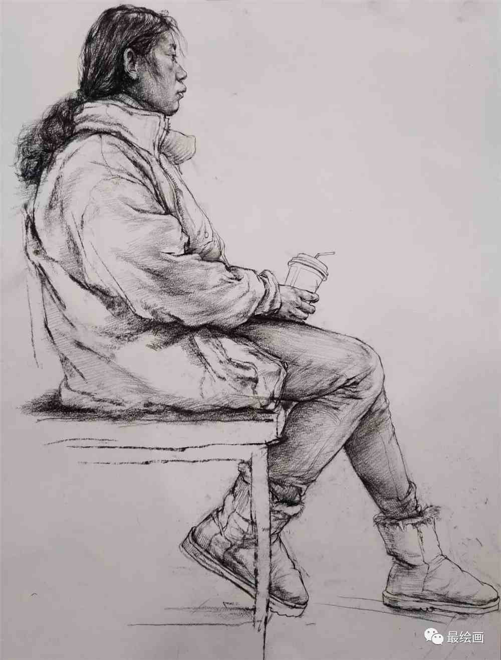 学院派素描全身像